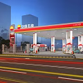 China National Petroleum Modern Petrol Station With Multiple Fuel Pumps Bright Lighting And White Car