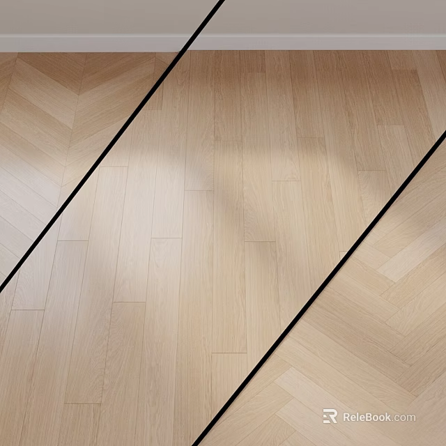 Wooden Floor Design Featuring Herringbone Pattern Straight Planks And Black Strips 3d model 