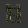 Industrial Metal Equipment With Three Horizontal Rings And Textured Surface Design