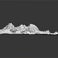 Snowy Mountain Landscape With Towering Peaks And Snow Covered Ridges