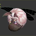 Game Movie Character With Pink Body Butterfly Like Wings With Decorative Patterns And Antennae