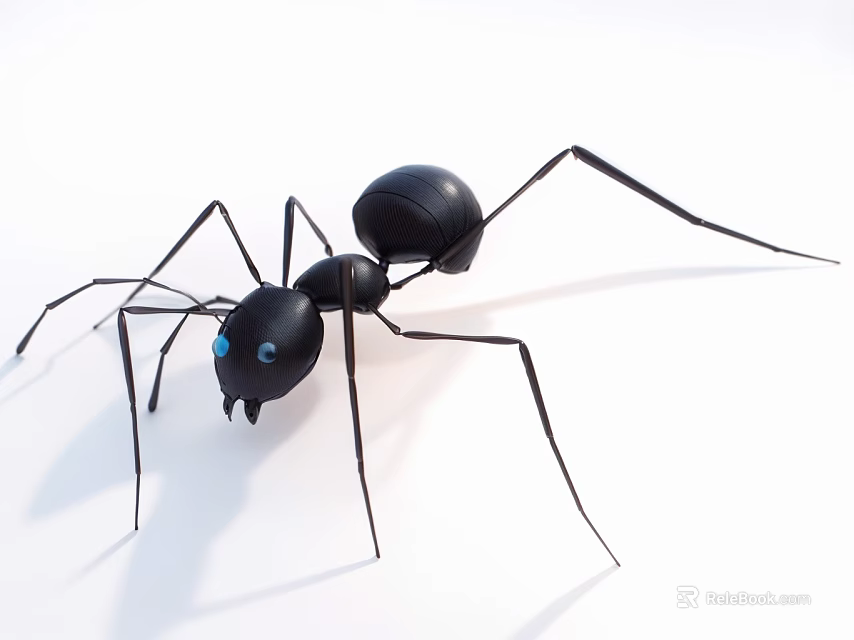 Black Ant Doll With Blue Eyes Long Legs And Stylish Design 3d model 