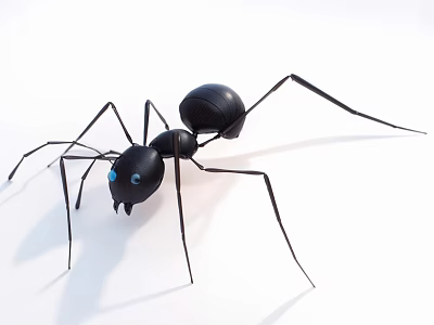Black Ant Doll With Blue Eyes Long Legs And Stylish Design 3d model