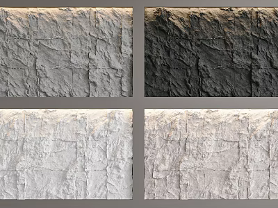Textured Stone Background Wall with Various Color Tones for Interior Design 3d model