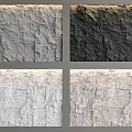 Textured Stone Background Wall with Various Color Tones for Interior Design 3d model