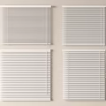 White Window Blinds In Four Different Styles For Home Interior Use 3d model