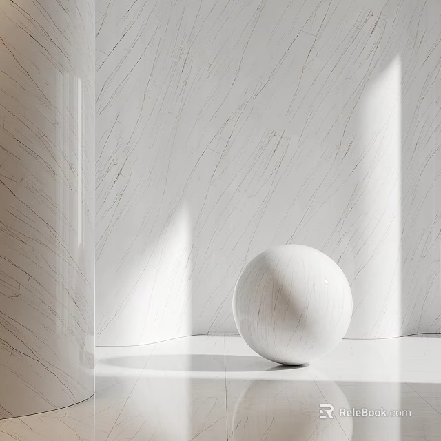 White Spherical Structural Component With Textured Walls White Floor And Light Shadows 3d model
