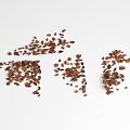Natural Organic Ground Cover With Red Brown Leaves Scattered In Garden