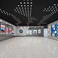 Modern Exhibition Hall Interior With Ceiling Lighting Display Walls And Sleek Flooring Design