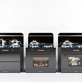 Modern Black Kitchen Stove Oven Appliances With Pots On Top Design