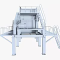 Heavy Duty Industrial Processing Equipment With Multi Level Platforms Metal Frame And Staircases