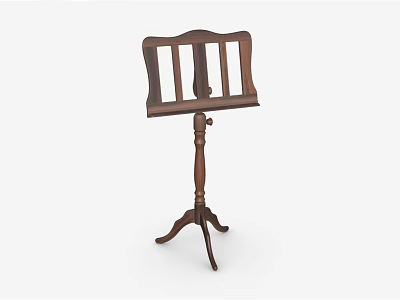 Wooden Music Stand for Musical Instruments with Sturdy Tripod Base and Classic Design 3d model