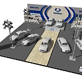 Shenlong Auto Show Exhibition Booth Display With Multiple Cars And Lighting