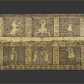 Gabled Decorative Box With Gold Animal Patterns And Intricate Carvings