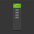 Vertical Information Signage With Green Display Screen Insta Text And Square Icons