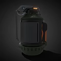 Tactical Green Grenade With Orange Accents Mesh Surface And Handle Design