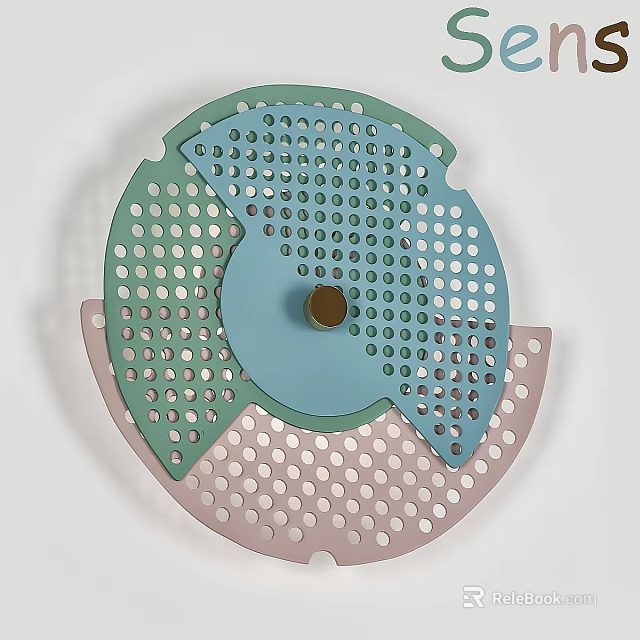 Modern Wall Light With Pastel Pink Green Blue Perforated Dot Design For Home Decor 3d model 