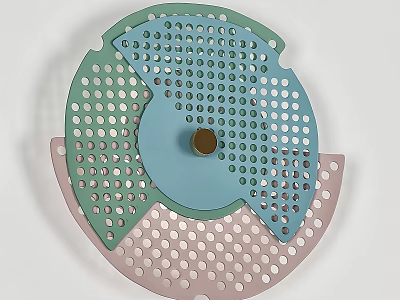 Modern Wall Light With Pastel Pink Green Blue Perforated Dot Design For Home Decor 3d model