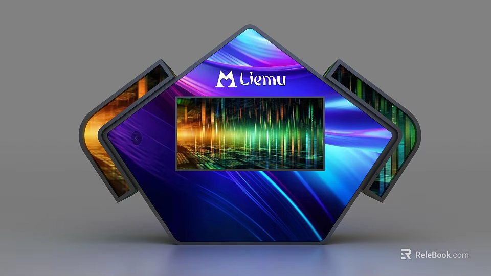 Liemu Colorful Background Wall With Gradient Light Effects And Geometric Design 3d model 