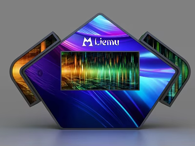 Liemu Colorful Background Wall With Gradient Light Effects And Geometric Design 3d model