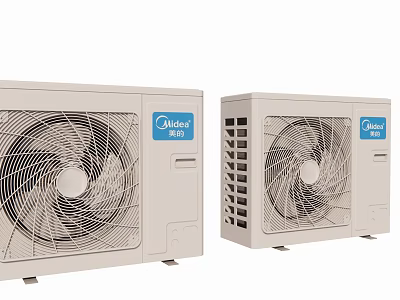 Midea Dual Split Air Conditioner Fan Outdoor Units With Modern Design And Efficient Cooling 3d model