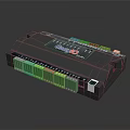 Black Casing Industrial Control Module With Green Terminal Blocks Ethernet Port And Indicator Lights