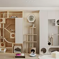 Modern Cat Furniture Design With Wooden Shelves Cozy Pet Beds And Play Areas