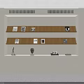Modern Stylish Bookcase With Multi Tiered Wooden Shelves White Base Cabinets And Decorative Items