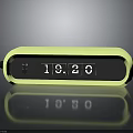 Light Green Oval Digital Clock Displays Time And Date For Daily Use 3d model