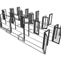 Modern Swing Doors With Metal Frames And Glass Panels For Interior Design