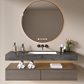 Modern Bathroom Cabinet Bathroom Counter Basin Bathroom Ornaments Mirror Cabinet Sink 3d model