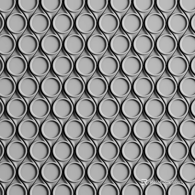 Gray Background Wall With Geometric Design Of Repeated Circular Patterns 3d model