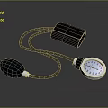 Manual Blood Pressure Monitor With Blue Cuff Inflation Bulb And Dial Gauge