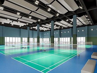 Badminton court 3d model