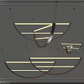 Modern Chandeliers With Curved Metal Frames And LED Light Strips For Contemporary Spaces