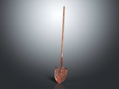Sturdy Hardware Tools Shovel With Long Handle For Gardening And Construction Work 3d model