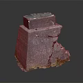 Weathered Stone Blocks Stacked In Ancient Structure With Mossy Cracks And Inscriptions 3d model