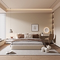 Modern Bedroom Cream Furniture Bedroom 3d model