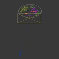 Pink Photo Spot with Pink Flamingos Yellow Heart I LOVE YOU Letters and Geometric Decor