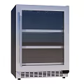 Stainless Steel Wine Cooler with Glass Door and Three Shelves Vented Base