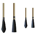 Set of Four Hardware Tools with Wooden Handles and Metal Heads for Carpentry Work