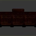 Rustic Wooden Cabinet With Detailed Carved Patterns And Traditional Design