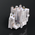 Modern Stone Architecture 3D Model With Multiple Platforms Towers And Greenery