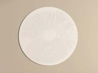 Modern Minimalist White Round Rug With Sunburst Pattern For Home Decor 3d model