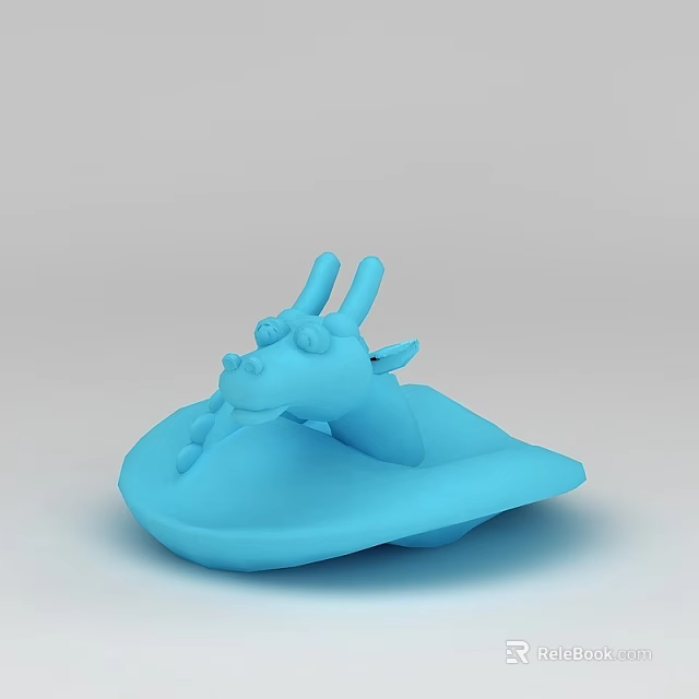 Futuristic Tech Exhibition Hall Showcasing Blue Dragon Shaped 3D Model Sculpture 3d model 