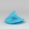 Futuristic Tech Exhibition Hall Showcasing Blue Dragon Shaped 3D Model Sculpture