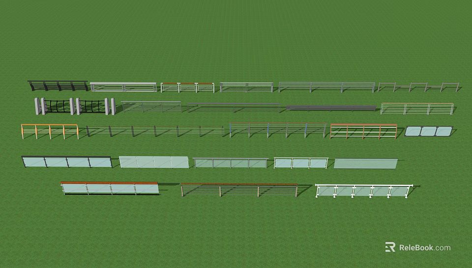 Different Fence Styles And Designs For Garden And Property Boundaries 3d model 