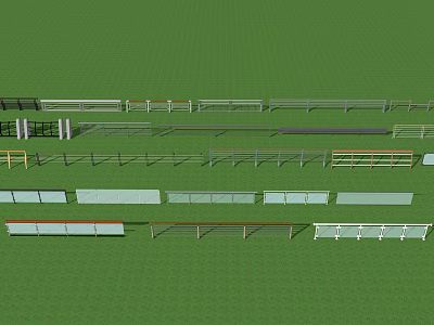 Different Fence Styles And Designs For Garden And Property Boundaries 3d model
