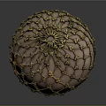 Decorative Sphere With Intricate Golden Mesh And Pink Interior Design 3d model