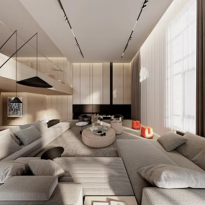 Modern Duplex Living Room Living Room 3d model